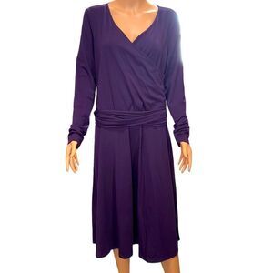 NEWPORT NEWS Purple Double Wrap Around Self-Tie Belt Dress LARGE